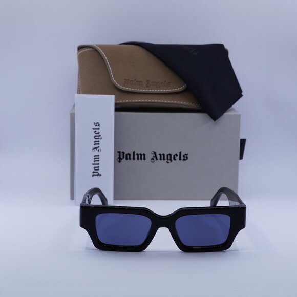 Palm Angels PERI086 HYDE 1045 Rectangle Sunglasses - Black/Blue - Picture 3 of 10